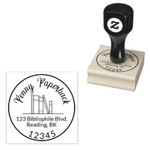 Books Custom Name Return Address Writer Librarian Rubber Stamp