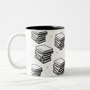 "Books Design" Two-Tone Coffee Mug
