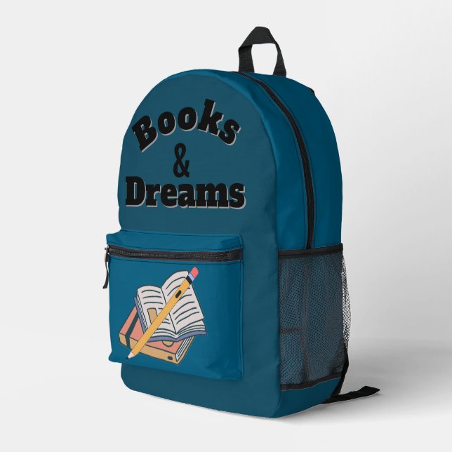 Books & Dreams Backpack – Student School Bag  (Back Corner Right)
