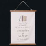 Books Every Love Story Personalised Wedding  Hanging Tapestry<br><div class="desc">A wedding gift tapestry for book lovers featuring watercolor books and the popular quote "every love story is beautiful but our's is our favourite" in modern calligraphy font. Personalise with the newly weds names and wedding date.</div>