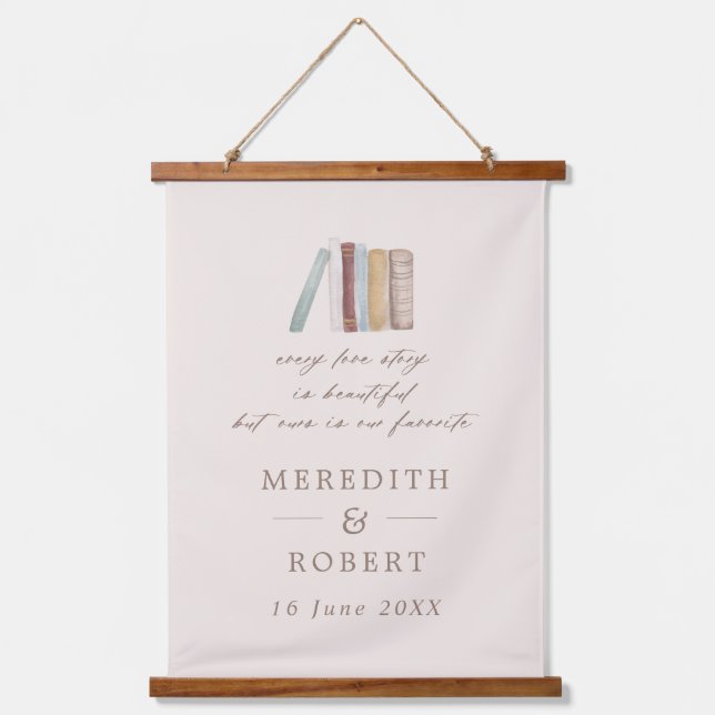 Books Every Love Story Personalised Wedding  Hanging Tapestry (Front)