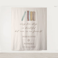 Books Every Love Story Wedding Ceremony Backdrop