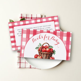 Books Fall Apple Harvest Rustic Couple Baby Shower Enclosure Card