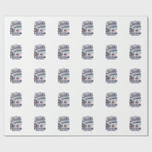 Books Fireworks and Freedom Patriotic Reader Shirt Wrapping Paper