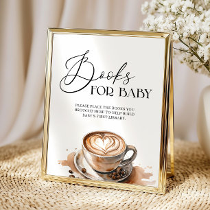 Books For Baby Baby Is Brewing Coffee Baby Shower  Poster