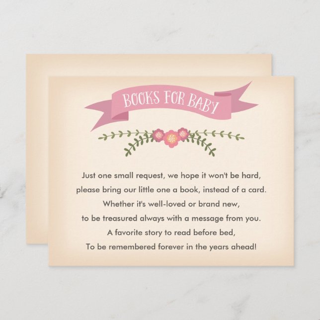 Books for baby - Baby Shower Game Card (Front/Back)