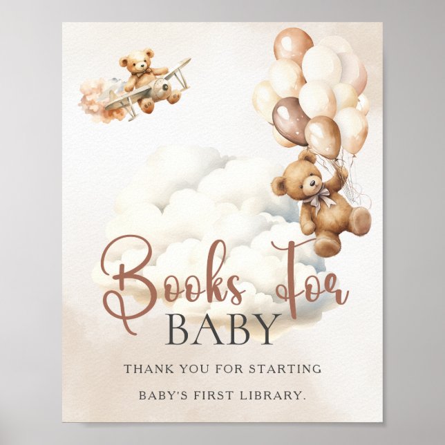 BOOKS FOR BABY Baby Shower Sign We Can Bearly Wait (Front)