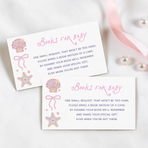 Books for Baby Beach Babe Summer Girl Baby Shower Enclosure Card
