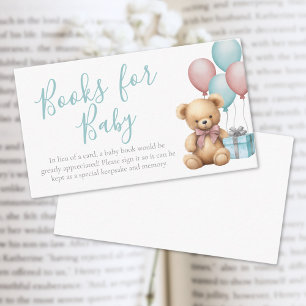 Books For Baby Bear Baby Shower Enclosure Card