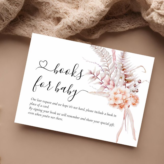 Books for Baby | Beige Spring Floral Baby Shower  Enclosure Card (Creator Uploaded)