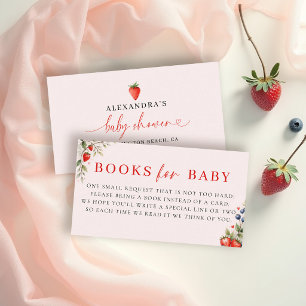 Books For Baby Berry Sweet Pink Girl Baby Shower Enclosure Card