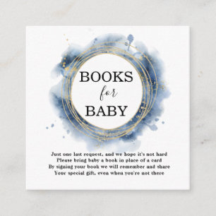 Books for Baby Blue Boy Baby Shower Enclosure Card
