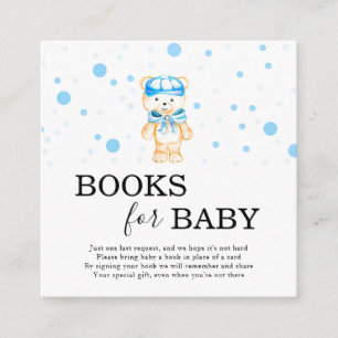 Books for Baby Blue Boy Baby Shower Enclosure Card