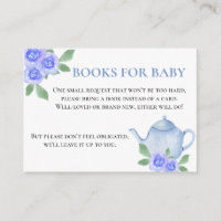 Books for Baby Blue Floral Teapot Baby Shower
