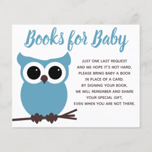 Books for Baby Blue Owl Baby Shower Insert