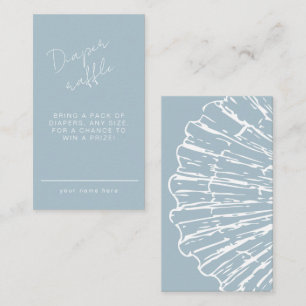 Books for Baby Blue Scallop Shell  Boy Baby Shower Enclosure Card