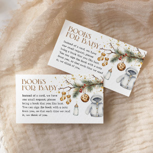Books for Baby Boho Christmas Baby Shower Enclosure Card