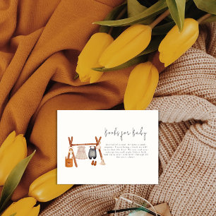 Books For Baby   Boho Clothes Baby Shower  Enclosure Card