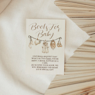 Books For Baby Boho Clothesline Baby Shower Enclosure Card