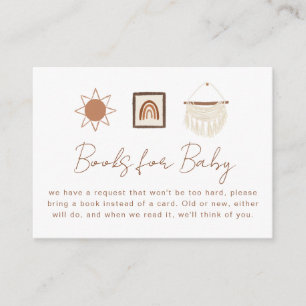 Books For Baby Boho Nursery Baby Shower Enclosure Card