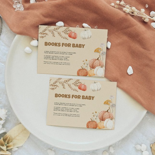 Books for Baby Boho Pumpkin Baby Shower Card (Creator Uploaded)