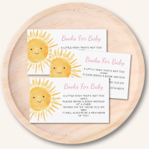 Books For Baby Boho Sunshine Sun Baby Shower Enclosure Card
