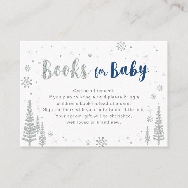 Books for Baby, Book Request, Baby Shower Activity Enclosure Card (Front)