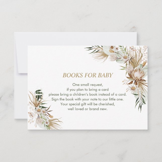 Books for Baby, Book Request, Boho Baby Shower Invitation (Front)
