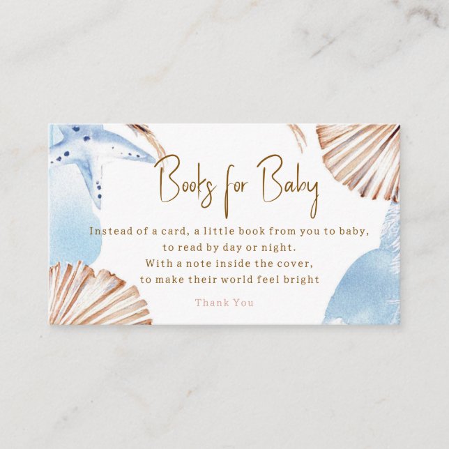 Books For Baby Boy Card, Sea You Soon Baby Coastal Enclosure Card (Front)