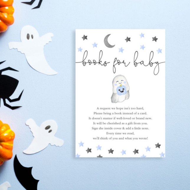 Books for Baby Boy Halloween ghost baby shower  Enclosure Card (Creator Uploaded)