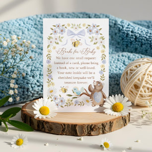 Books for Baby Boy Knitted Floral Woodland Bear Enclosure Card