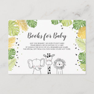 Books for baby Bring a book Safari Jungle Animals Enclosure Card