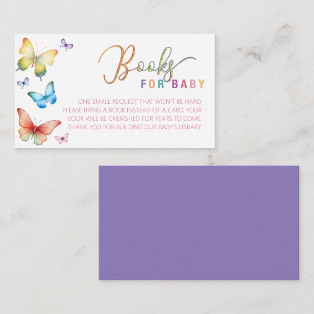Books for Baby Butterfly Insert Card (Front/Back)