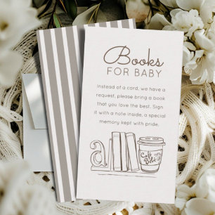 Books For Baby Cafe Bebe Baby Shower Enclosure Card