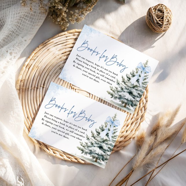 Books for Baby Card Blue Snowflake Baby Shower (Creator Uploaded)