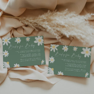 Books for Baby Card Daisy Sage Green