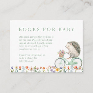Books for Baby Card – Hedgehog Floral Insert