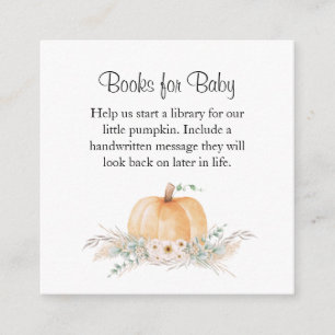 Books for Baby Card Insert Pumpkin Theme