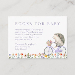 Books for Baby Card – Lavender Floral Hedgehog I