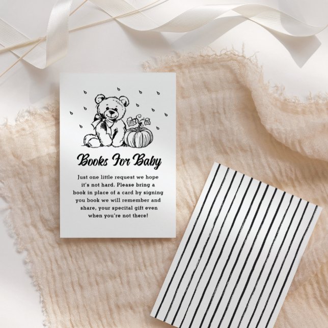 Books for Baby Card, Minimalist Baby Shower Bear P Place Card (Creator Uploaded)