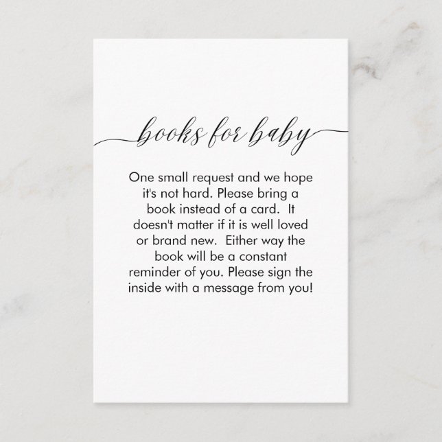 Books For Baby Card Modern Minimalist Simple (Front)