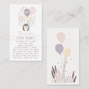Books for Baby Card - Pastel Hedgehog Boho Design