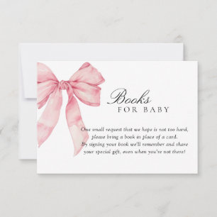 Books for Baby Card, Pink Bow Girl Baby Shower Invitation