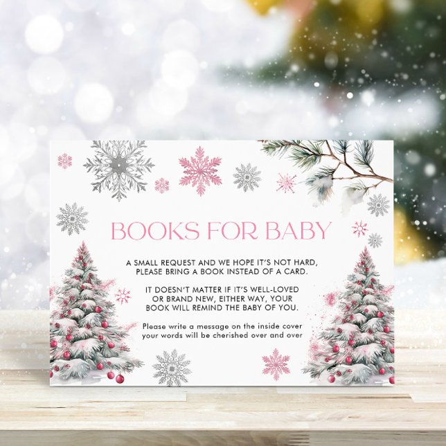 Books for Baby Card Pink Winter Wonderland (Creator Uploaded)