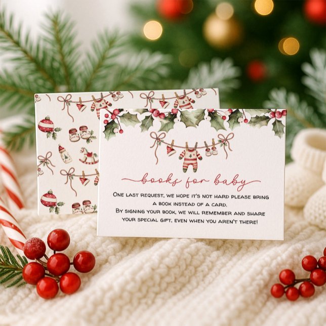 Books for Baby Christmas Baby Shower Enclosure Card (Creator Uploaded)