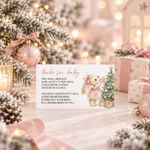 Books for Baby Christmas Bunny Baby Shower Enclosure Card