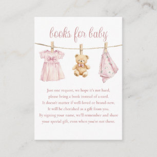 Books For Baby Clothesline Girl Baby Shower Enclosure Card