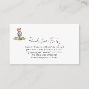 Books for Baby Cute Blue Bear Golfing Enclosure Card