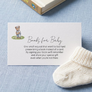 Books for Baby Cute Blue Bear Golfing Enclosure Card