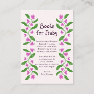 Books for Baby Cute Floral Baby Shower Enclosure Card